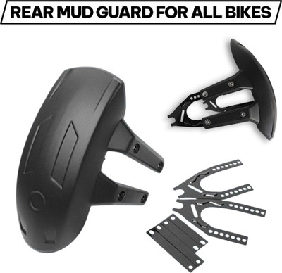 RED ALIENS Rear Mud Guard For Universal For Bike Universal For Bike 2017, 2018, 2020, 2019, 2021(Black)