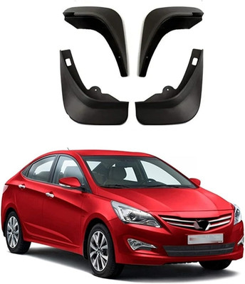 AutoZone Front Mud Guard, Rear Mud Guard For Hyundai Verna 2014, 2015, 2016, 2017(Black)