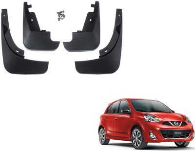 PEEPS STORE Front Mud Guard, Rear Mud Guard For Nissan Micra 2015(Black)