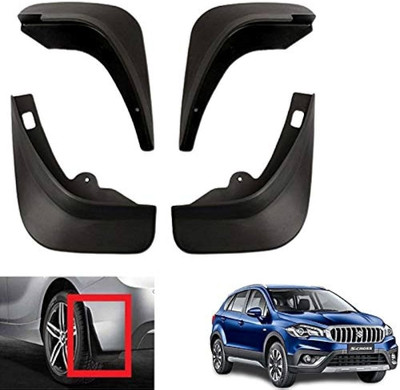 AutoZone Front Mud Guard, Rear Mud Guard For Maruti S-Cross 2021, 2017, 2018, 2019, 2020, 2022, 2016, 2015(Black)