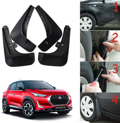 Oshotto Front Mud Guard, Rear Mud Guard For Nissan Magnite NA(Black)