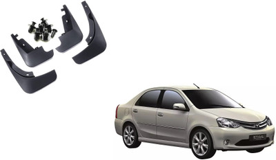 Uneestore Front Mud Guard, Rear Mud Guard For Toyota Etios 2010, 2011, 2012, 2013, 2014(Black)