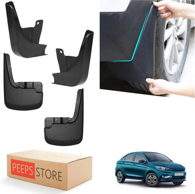 PEEPS STORE Mud Flap For Tata Tigor 2022(Black)