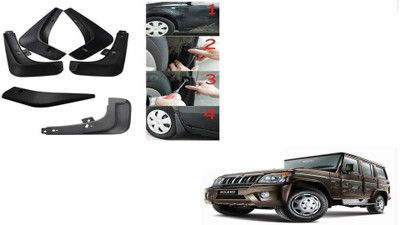 CARMART Rear Mud Guard, Front Mud Guard For Indian Bolero 2007, 2008, 2010, 2011, 2012(Black)