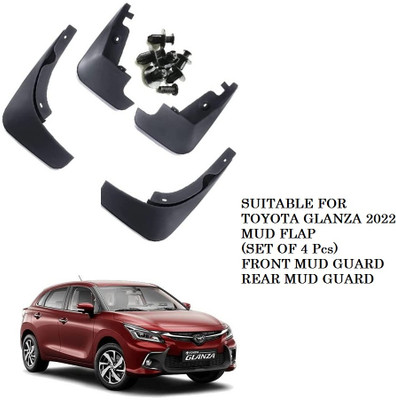 OOLTAH PAHIYA Front Mud Guard, Rear Mud Guard For Toyota Glanza G NA(Black)