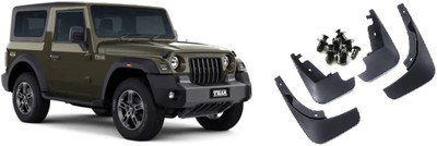 Uneestore Rear Mud Guard, Front Mud Guard, Mud Flap For MAHINDRA Thar 2020(Black)