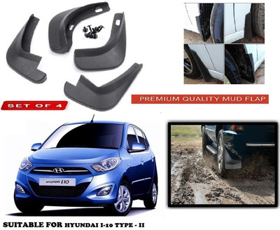 Shubh Auto Mud Flap, Front Mud Guard, Rear Mud Guard For Hyundai i10 2010, 2011, 2012, 2013, 2014, 2015, 2016, 2017(Black)