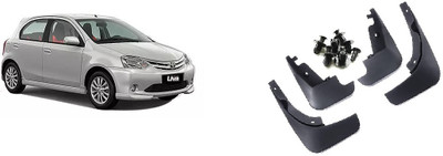 Uneestore Rear Mud Guard, Front Mud Guard, Mud Flap For Toyota Etios Liva 2011, 2013(Black)