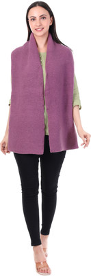 Pick Ur Needs Wool Self Design Women Shawl(Pink)