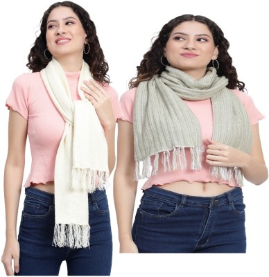 CLOTHMATE Self Design Women Muffler(Pack of 2)