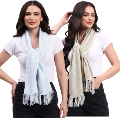 CLOTHMATE Self Design Women Muffler(Pack of 2)