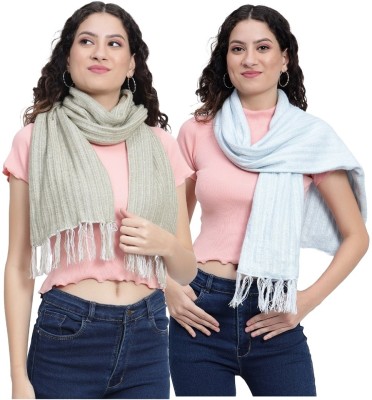 CLOTHMATE Self Design Women Muffler(Pack of 2)