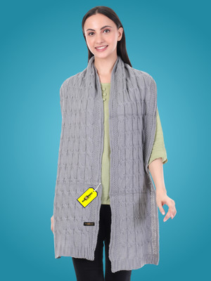 Pick Ur Needs Wool Woven Women Shawl(Grey)
