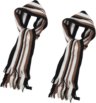 YOUNGMONK Striped Men Muffler(Pack of 2)