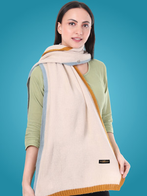Pick Ur Needs Wool Woven Women Shawl(White)