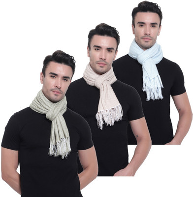 CLOTHMATE Solid Men Muffler(Pack of 3)