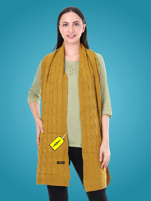 Pick Ur Needs Wool Woven Women Shawl(Orange)