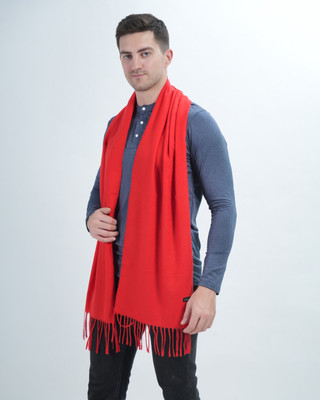 manra Wool Solid Men Shawl(Red)