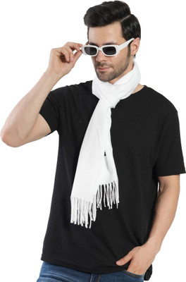 Life and style Wool Solid Men Shawl(White)