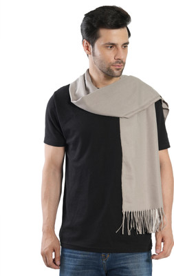 Life and style Wool Solid Men Shawl(Beige)