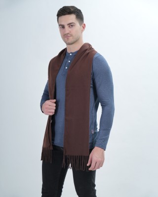 manra Wool Solid Men Shawl(Brown)