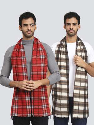 Fame Hype Checkered Men Muffler(Pack of 2)