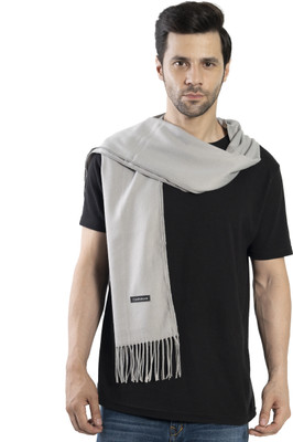 manra Wool Solid Men Shawl(Grey)