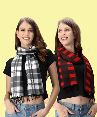 ANIXA Printed Women Muffler(Pack of 2)