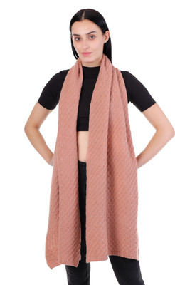 MHAX Wool Self Design Women Shawl(Red)