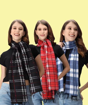 Fit N Fame Self Design Women Muffler(Pack of 3)