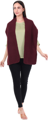 Pick Ur Needs Wool Self Design Women Shawl(Brown)