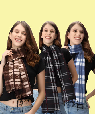 ANIXA Printed Women Muffler(Pack of 3)