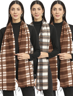 ANIXA Printed Women Muffler(Pack of 3)