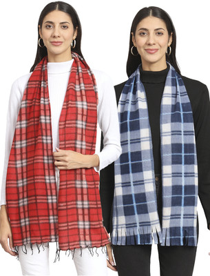 ANIXA Checkered Women Muffler(Pack of 2)