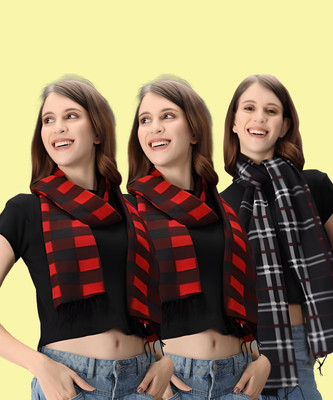 Fit N Fame Self Design Women Muffler(Pack of 3)