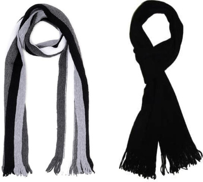 Fy Lane Striped Men & Women Muffler(Pack of 2)
