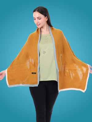 Pick Ur Needs Wool Woven Women Shawl(Orange)