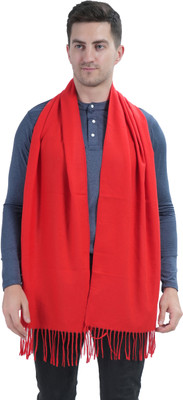 Life and style Wool Solid Men Shawl(Red)
