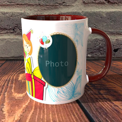 TPA4U Warm and Elegant Gift for Birthdays TPD29RM9 Brown Round Handle Ceramic Coffee Mug(330 ml)
