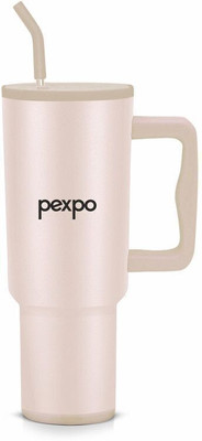pexpo Stanzy ISI Certified Hot & Cold Double Wall Insulated Tumbler with Handle Stainless Steel Tumbler(1200 ml)