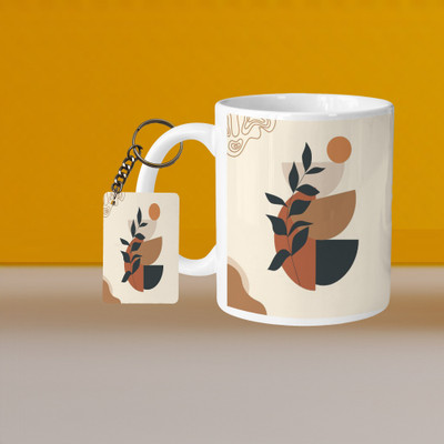 VM SHOPPING MALL VM Morning Vibes L-R Ceramic Coffee Mug(330 ml, Pack of 2)