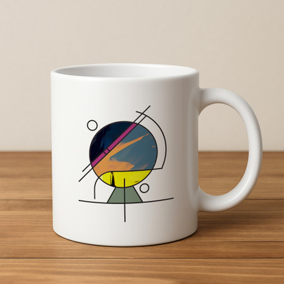 Asthetica World on a Sip – Abstract Globe Ceramic Coffee Ceramic Coffee Mug(295 ml)