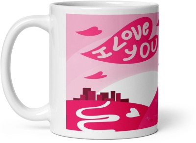 DesiArtAndCraft Valentines Day Gift I Love You Printed Ceramic Coffee Mug(330 ml)