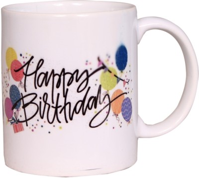 GIFTYFY LOVE Happy Birthday White Ceramic Printed – Stylish & Durable for Gifting Ceramic Coffee Mug(350 ml)