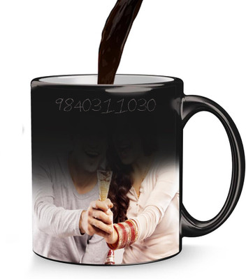 SK Prints Magic Hot water Photo Ceramic Coffee Mug(325 ml)