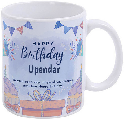 GIFTUATION Happy birthday Upendar / Gift for birth anniversary Ceramic Coffee Mug(325 ml)
