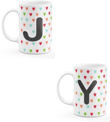 kiya craft KCM-JY Ceramic Coffee Mug(325 ml, Pack of 2)