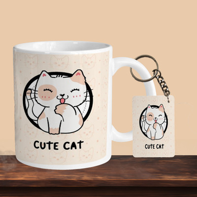 Print Ginnie 101_Cat Cute 01 R-R Ceramic Coffee Mug(325 ml)