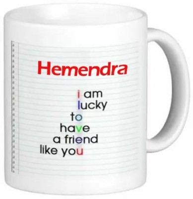 Exocticaa Romantic Gift for Hemendra I Love You 072 Ceramic Coffee Mug(325 ml)