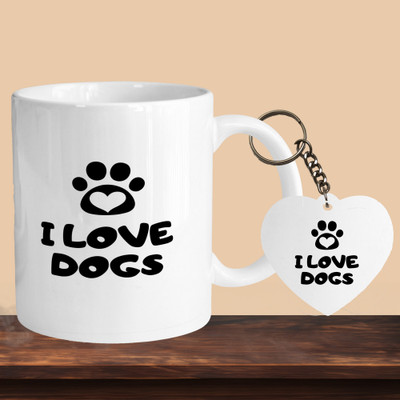 VM MALL 101_I Love Dogs R-H Ceramic Coffee Mug(330 ml)